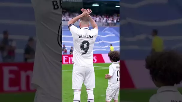 👏 #Karim #Benzema et son fils Ibrahim ovationnés par le Santiago Bernabeu ! #shorts