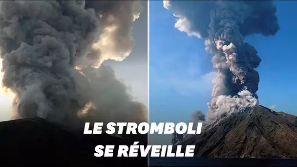 Les images de l'éruption du volcan Stromboli en Italie