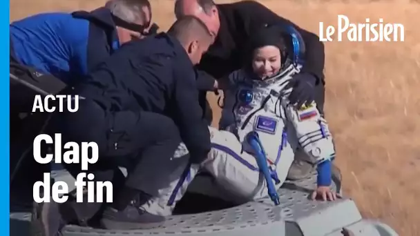 L'équipe russe ayant tourné le premier film dans l'espace de retour sur Terre