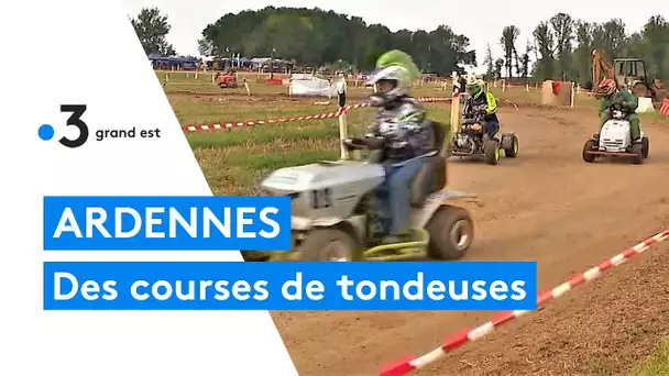 Une compétition de course de tracteurs tondeuses dans les Ardennes