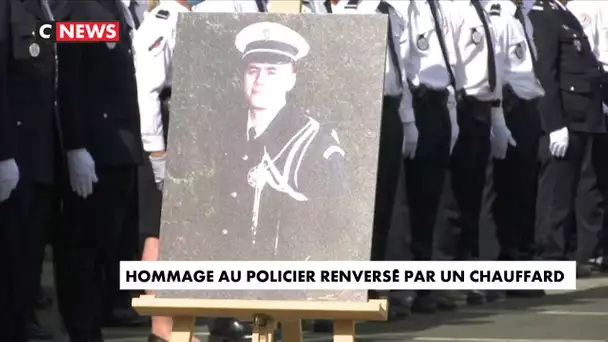 Gérald Darmanin a rendu hommage au policier renversé par un chauffard