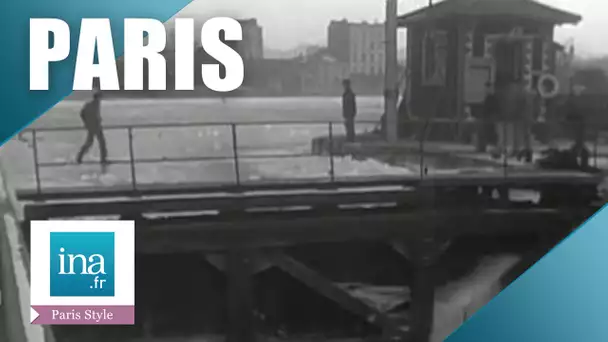 Paris gelé en 1954, on traverse le canal Saint-Martin à pied | Archive INA