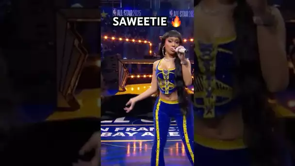 Saweetie performs at the 2025 NBA all-Star game