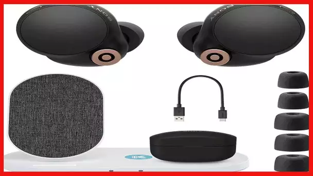 Sony WF-1000XM4 True Wireless Bluetooth Noise Cancelling in-Ear Headphones (Black) Bundle