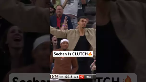 Jeremy Sochan Hits The CLUTCH Shot & WEMBY LOVES IT! 👀🔥| #Shorts
