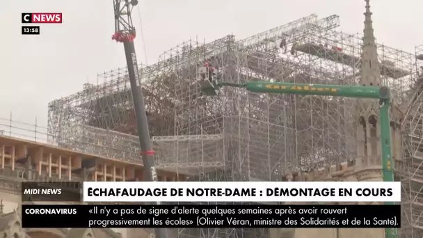 Notre-Dame : le démontage de l'échafaudage a démarré ce lundi