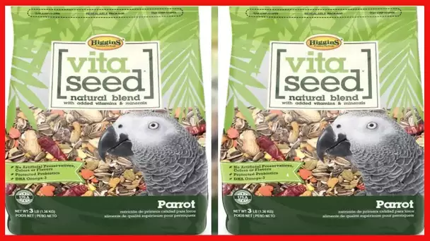 Higgins Vita Seed Natural Parrot Food 3 LB Bag. Fast Delivery by Just Jak's Pet Market