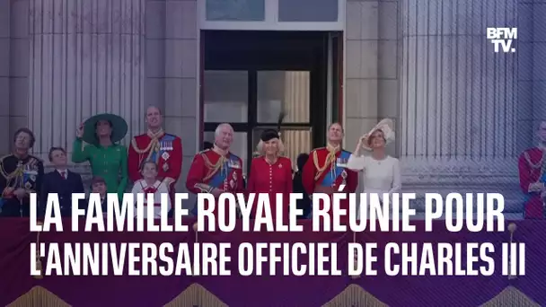La famille royale réunie sur le balcon de Buckingham Palace pour l'anniversaire Charles III