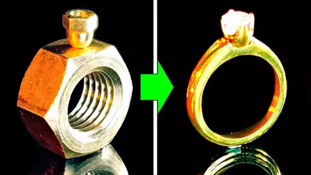 COMMENT FABRIQUER UNE BAGUE DORÉE ÀPARTIR D'UN ÉCROU // 28 IDÉES DE BIJOUX