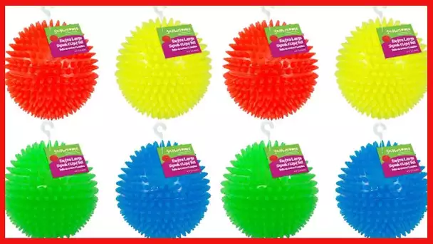 Gnawsome 4.5” Spiky Squeak & Light Ball Dog Toy - Extra Large, Cleans teeth and Promotes Dental