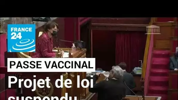 L'examen du projet de loi sur le passe vaccinal suspendu à l'Assemblée nationale • FRANCE 24