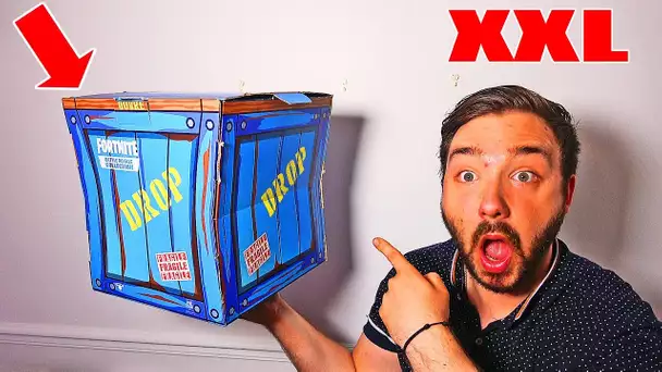 Ouverture d&#039;un COLIS XXL DROP FORTNITE OFFICIEL ! INCROYABLES PRODUITS FORTNITE IRL !