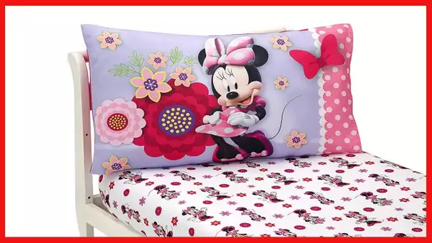 Disney Minnie Mouse Bow Power Toddler Sheet, 2 Piece Set, Pink, Purple