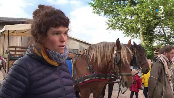 A l'école en calèche dans le Jura