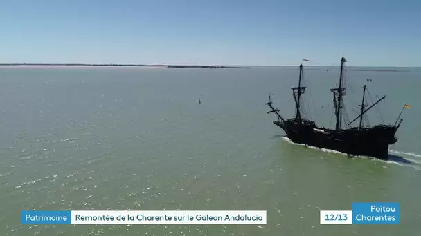 El Galeon Andalucia a remonté la Charente pour jeter l'ancre à l'Arsenal des Mers de Rochefort