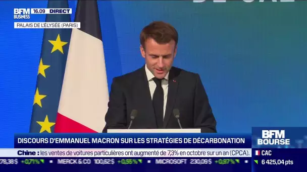 Emmanuel Macron s'exprime sur les stratégies de décarbonation