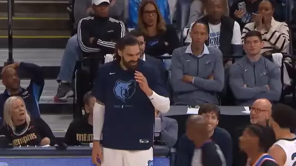 Steven Adams Gets Smacked In The Head While Checking 😂 #Blooper