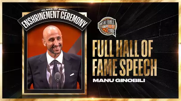 Manu Ginobili | Hall of Fame Enshrinement Speech