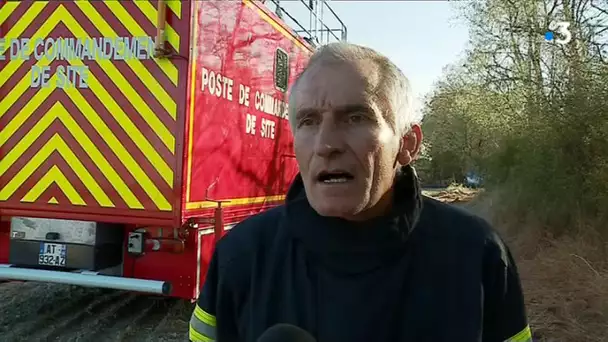 Montmorillon : un incendie fait rage depuis la fin de matinée