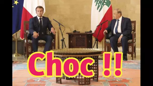 Vidéo choc: Macron expulse le président libanais Michel Aoun et l'oblige à se retirer