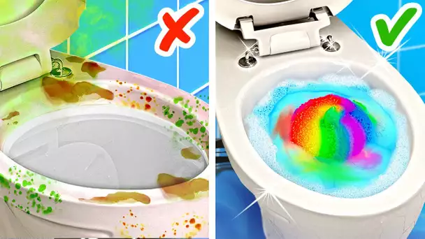 Astuces de nettoyage utiles qui feront briller vos toilettes et salle de bains 🚽🌟✨