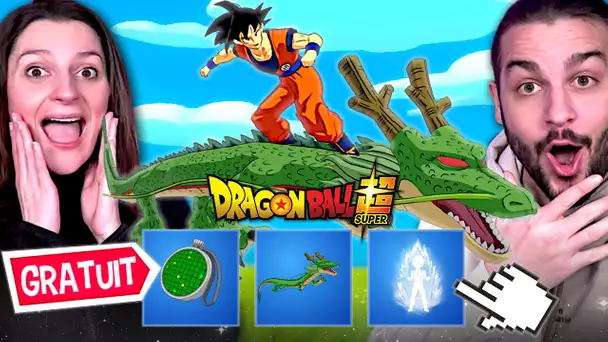 ON DEBLOQUE LES ITEMS GRATUITS DRAGON BALL FORTNITE ! LE PLANEUR SHENRON EST INCROYABLE !