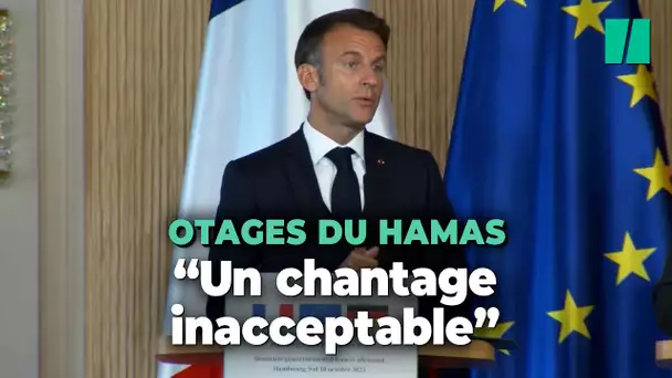 Macron dénonce le chantage aux otages « odieux » du Hamas après les attaques en Israël