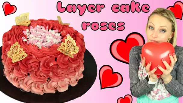 ♡• RECETTE SAINT VALENTIN LAYER CAKE ROSES | GATEAU RED VELVET •♡