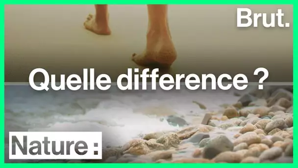 La différence entre une plage de sable et une plage de galets