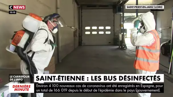 Les bus désinfectés quotidiennement à Saint-Etienne pour lutter contre le Covid-19