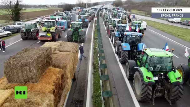 🇫🇷  Manifestation des agriculteurs français : les tracteurs ont bloqué l'A13
