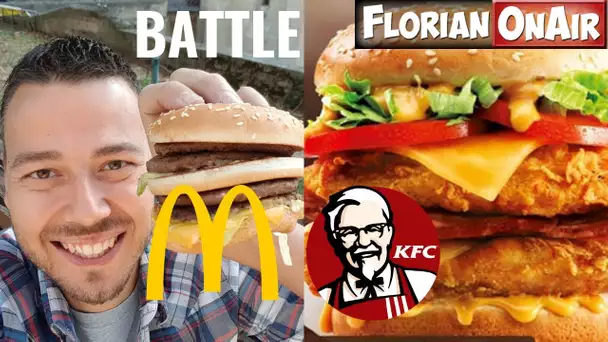 BATTLE: Le MEGAMAC (McDo) VS le DOUBLE STACKER Cheese & Bacon (KFC) - VLOG #682