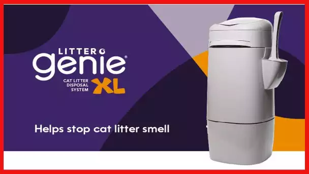 Litter Genie XL Pail, Ultimate Cat Litter Disposal System, Locks Away odors, Includes One Refill, Si