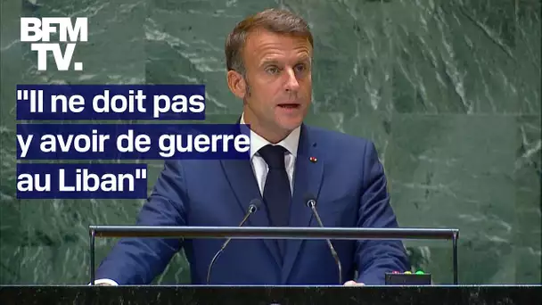 "Il ne doit pas y avoir de guerre au Liban": depuis l'ONU, Emmanuel Macron appelle au cessez-le-feu