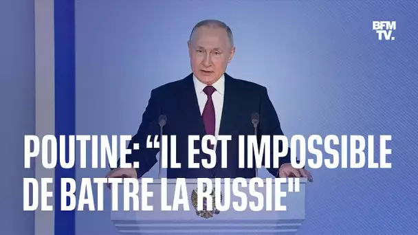 "Impossible de battre la Russie": les mots de Poutine, un an après le début de la guerre en Ukraine