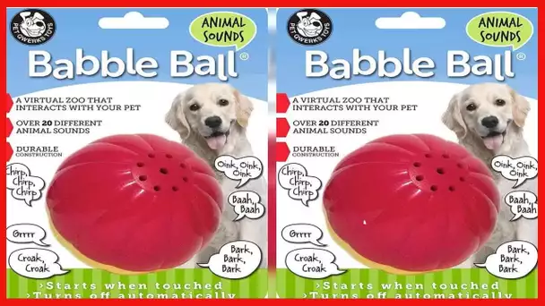 Pet Qwerks Animal Sounds Babble Ball Interactive Chew Toy for Large Dogs
