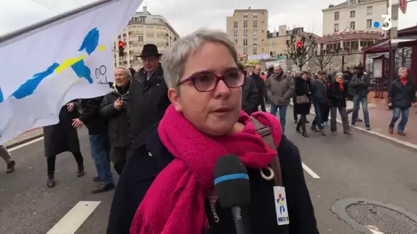 Les enseignants contre la réforme des retraites - Manifestation du 9 janvier 202 à Limoges