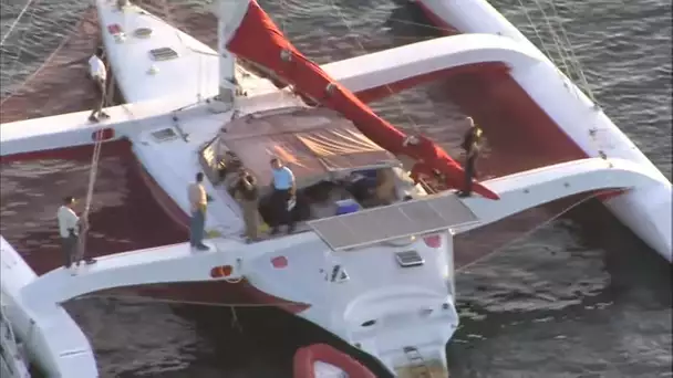 Tranquille sur son catamaran, les gendarmes débarquent en hélico pour l'arrêter