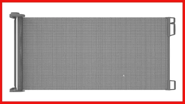 Perma Child Safety Indoor/Outdoor Retractable Baby Gate 33" Tall, Extends to 71" Wide, Gray