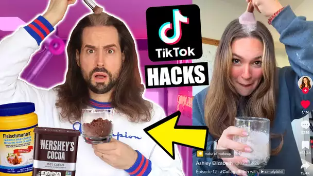 JE TESTE DES LIFE HACKS TIKTOK - PARTIE 7 (shampoing sec maison) - HUBY