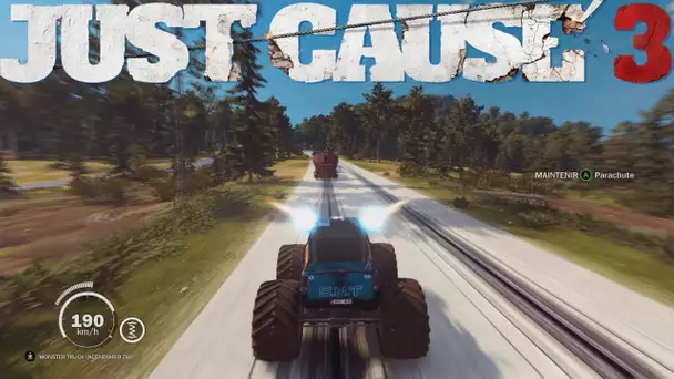 JUST CAUSE 3 MONSTER TRUCK VS TRAIN, STUNT ET BALADE