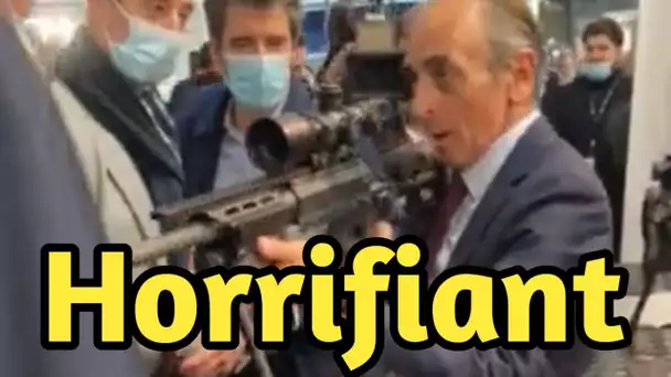 Eric Zemmour prêt à tirer sur des journalistes ? Il pointe un fusil sur la foule (vidéo)