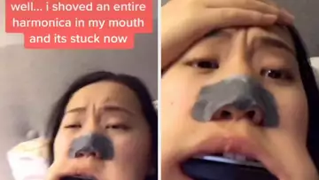 Une adolescente sur TikTok a dû aller à l'hôpital après avoir coincé un harmonica dans sa bouche
