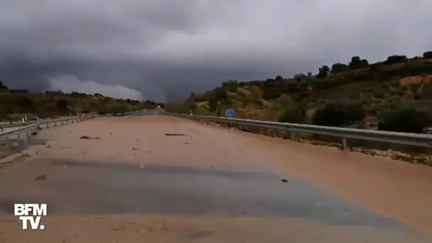 Les images de fortes inondations après des pluies torrentielles à Madrid