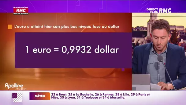 L'euro a atteint son plus bas niveau face au dollar depuis sa mise en circulation en 2002