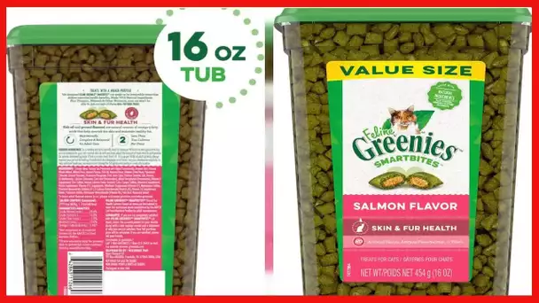 Greenies Feline SMARTBITES Healthy Skin and Fur, Chicken and Salmon Flavors, All bag sizes