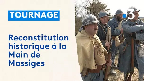 Reconstitution historique pour un court-métrage sur la Première Guerre mondiale à Massiges