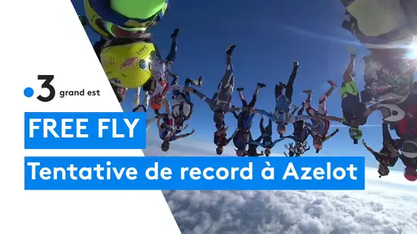 Parachutisme free fly : tentative de record à Azelot