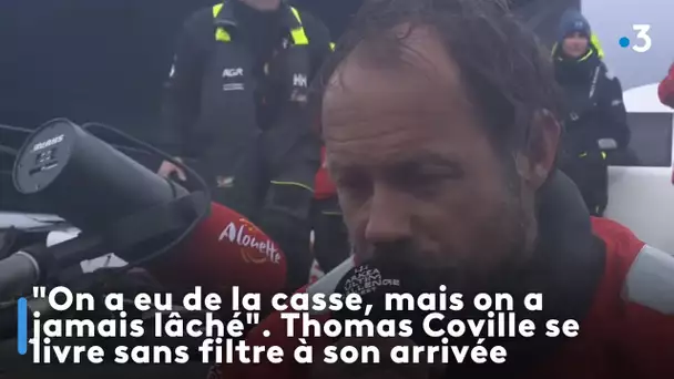 "On a eu de la casse, mais on a jamais lâché". Thomas Coville se livre sans filtre à son arrivée