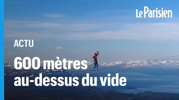 Ce funambule traverse le ciel de Laponie 600 mètres au-dessus du vide